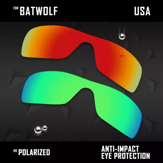 Anti Scratch Polarized Replacement Lenses for-Oakley Batwolf OO9101 Options