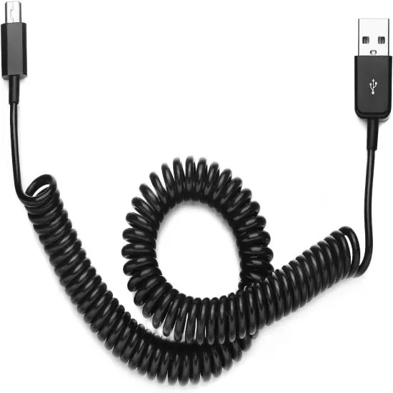 For Samsung Galaxy Z Fold6 - Charger Cord Coiled USB Cable Micro-USB to USB-C