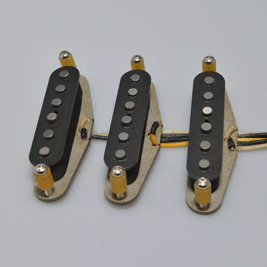 Vintage 1969 Handmade SSS Alnico 5 Guitar Pickups Grey Bottom Plate for STguitar