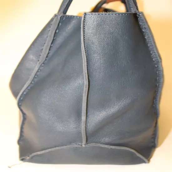 The Sak Los Feliz Large Tote Bag NWD Indigo Blue Unlined Leather Shoulder Purse