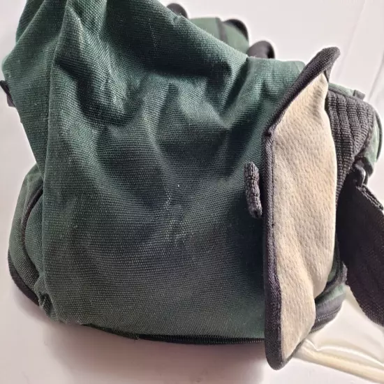 Eddie Bauer Bag 16x11x9 Multi Use Green with Pigskin Accents