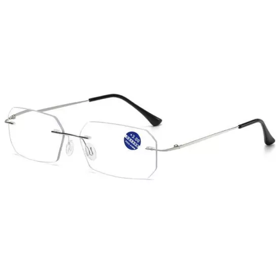 Titanium Alloy Rimless Photochromic Reading Glasses For Men Sunshade Sunglasses