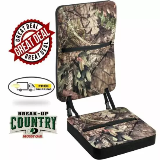 Replacement Seat cushion Mossy Oak Deluxe Foam Cushion with Back Rest!! 