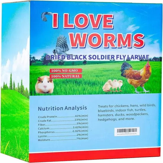 High-Protein 10lb Dried Black Soldier Fly Larvae for Chickens and Small Animals