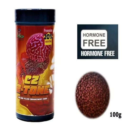 CZ 2 Tone Enhance Red Yellow Flowerhorn Fish Food Pellets Body Fin Hormone Free