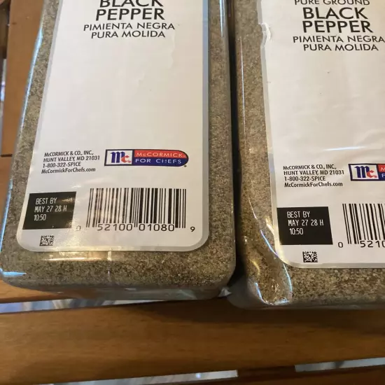 McCormick Culinary Pure Ground Black Pepper 18 oz - Lot Of 2 5/2027