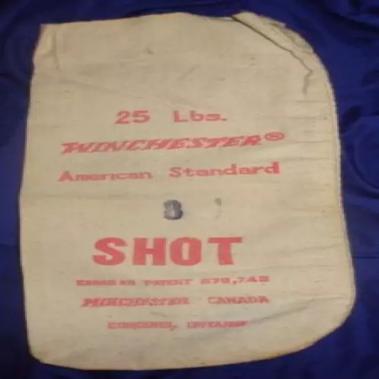 BG692 Vtg Winchester Canada Shot Cloth Bag Cobourg Ontario ON