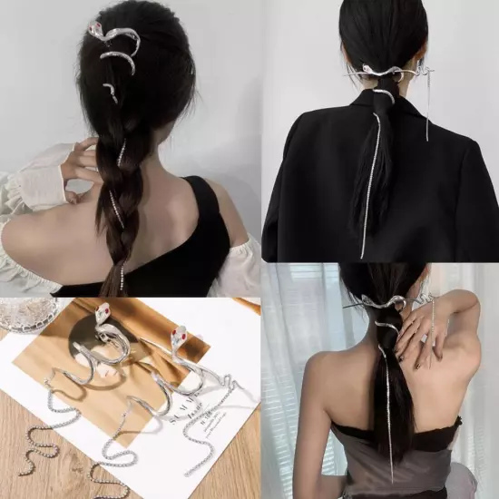 Snake shaped TasselHairpin Simple Chain Tassel Fashion Accesso / Hair L7V9 πη