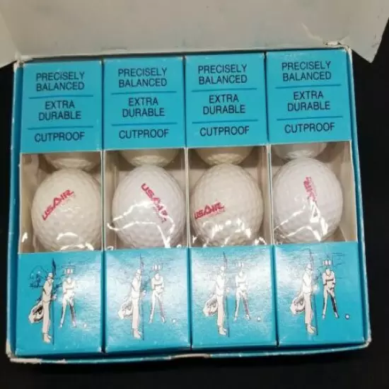 Vintage Dozen USAIR Magazine Golf Balls In Original Box Rare