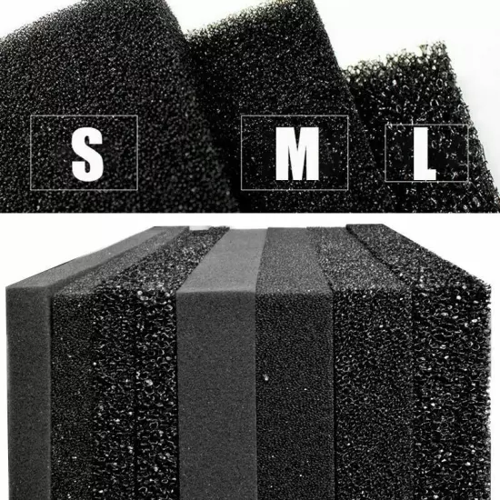 Bio Sponge Filter Media Pad Cut-to-fit Foam Up to 39.37" for Aquarium Fish Tank