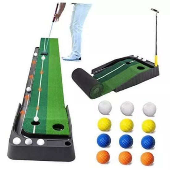 Aliennana Golf Putting Mat with Auto Ball Return,Golf Practice Training Green