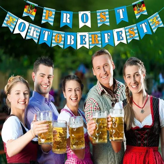 Oktoberfest Banner,Prost Oktoberfest Decoration Banner,Garland Oktoberfest Fl...