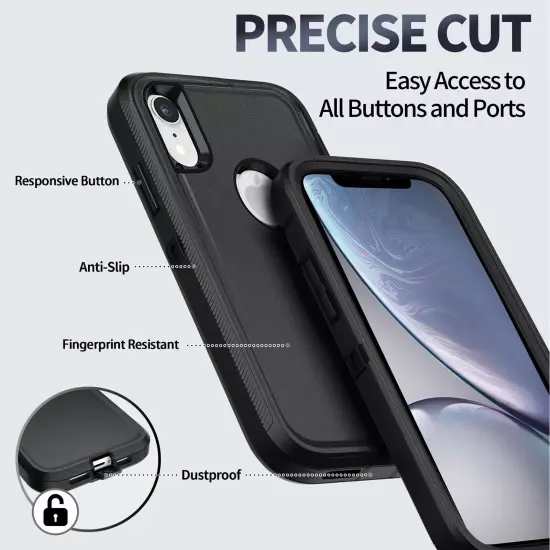 For Apple iPhone XR Xs Max Case Cover Shockproof Series Fits Defender Belt Clip