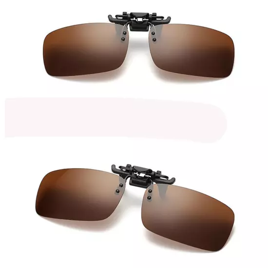 Mens Polarized Day Night Vision Flip-up Clip-on Lens Driving Glasses Sunglasses