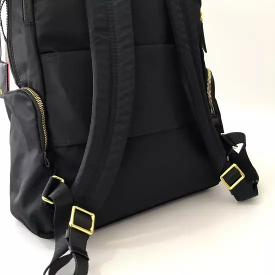 TUMI Voyageur Backpack Carson Ladies Black Nylon & Leather Bag Casual Outlet