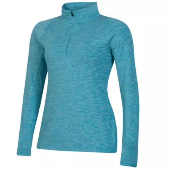 NWT Under Armour Golf Womens Zinger Heather 1/2 Zip Pullover Blue UW1269 UPF30 S