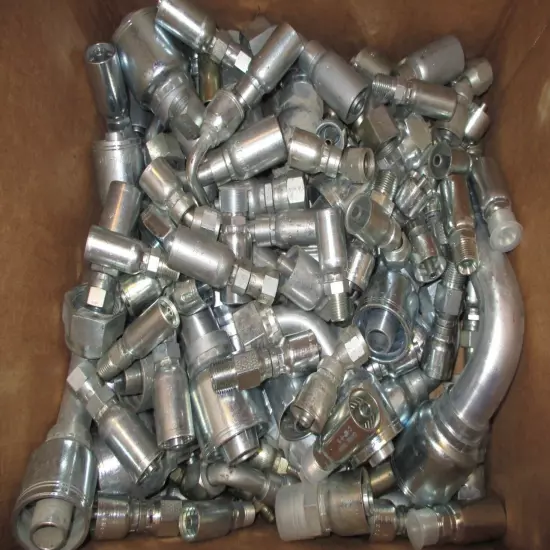 Mixed brands of Hydraulic Hose Fittings totaling 126 fittings sizes 1/4"-1"