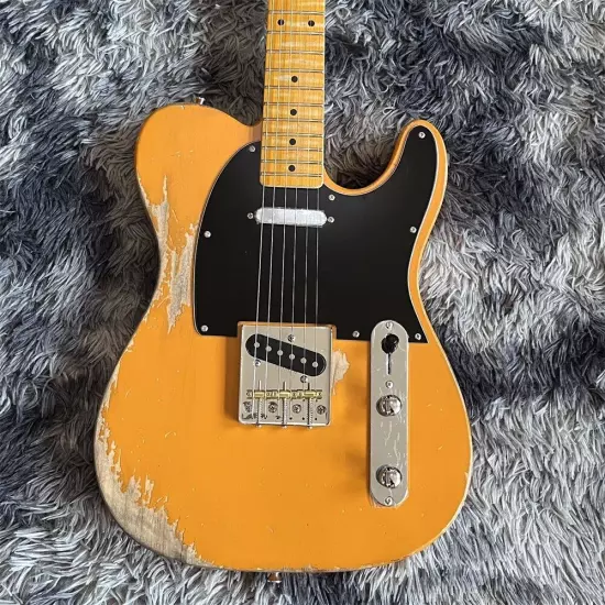 in stock Heavy relic aged orange electric guitar old Telecaster shipping quickly