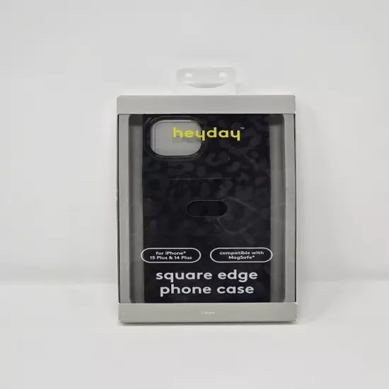 Heyday Black Square Edge Phone Case for iPhone 15 Plus and 14 Plus Magsafe