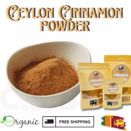 100% Pure Ceylon Cinnamon Powder - Organic Premium Spice for Baking & Cooking