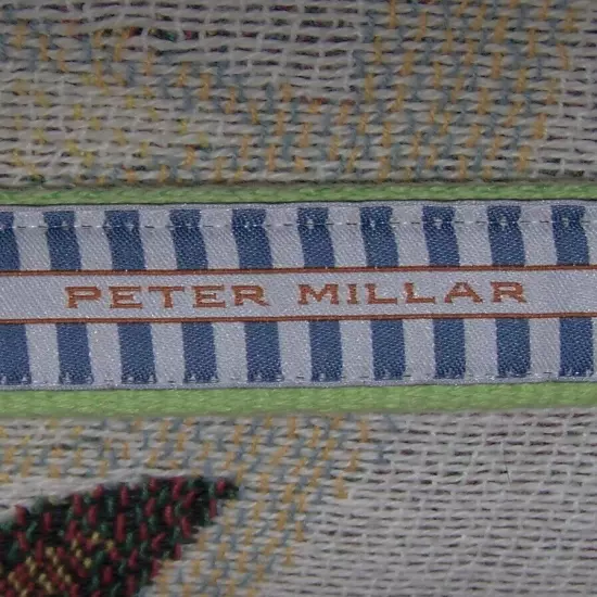 PETER MILLAR Embroidered Canvas & Leather Belt KAPALUA GOLF CLUB HAWAII 38 Green