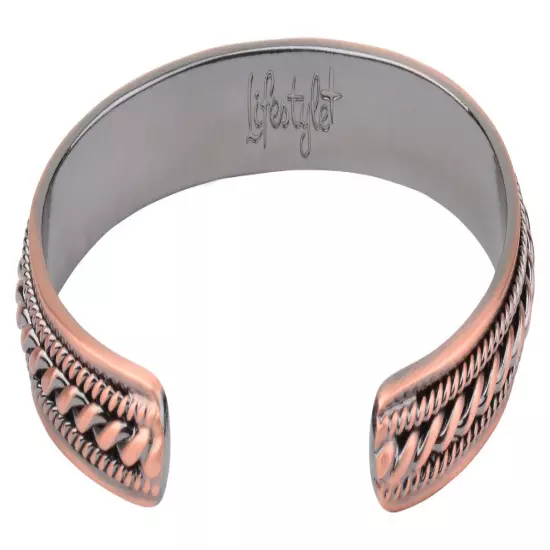 Copper Magnetic Bracelet Pain Energy Arthritis ADJUSTABLE CUFF MEN WOMEN USA S1