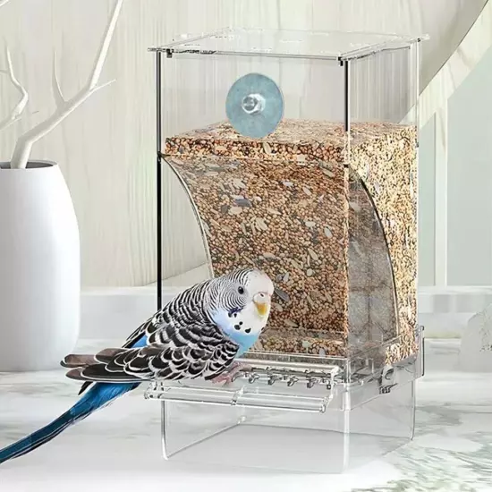 No Mess Bowl Auto Cage Bird Feeder Cup Automatic ParrotsCanary Cockatiel; N8Q8