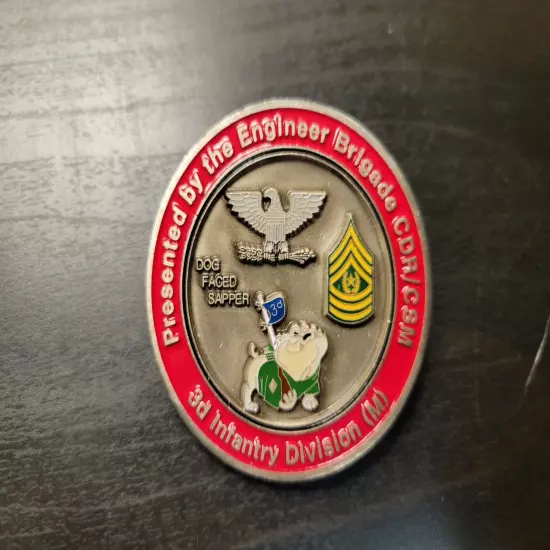 Army 3d 3rd Infantry Division Engineer Brigade CDR MARNE SAPPERS Challenge Coin