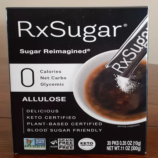 RX SUGAR ALLULOSE (30 PACKS) KETO PLANT-BASED BLOOD SUGAR FRIENDLY (EXP 02/2025)