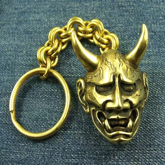 Handmade Solid Brass Ghost face Keychains Wallet Bag chain keyrings pendant