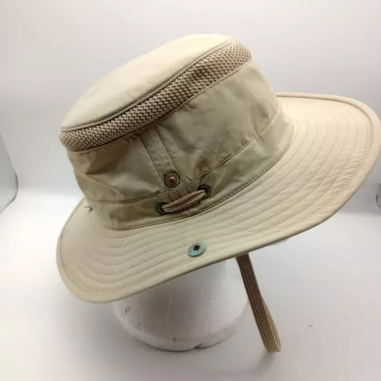 Tilley Endurables Air Flo Khaki Hat Mesh Ventilation Adjustable Strap Sz 7 3/8