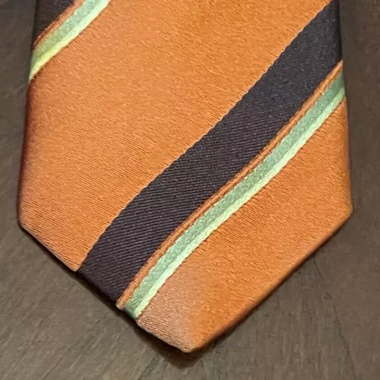 Vicky Milano Orange Hand Made 100% Silk Men’s Neck Tie Made In Italy