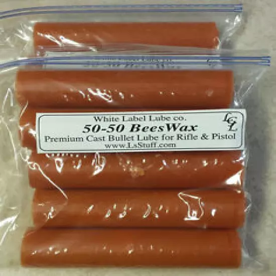 10 Stick 50-50 Beeswax Cast Bullet Lube White Label Lube FREE SHIPPING