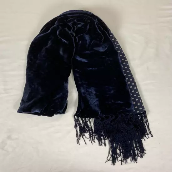 $498 Brand New John Varvatos Collection Two-Sided Crush Velvet Tassle Scarf