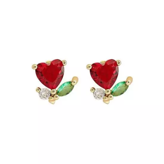 Fashion accessories gold plated flower jewelry stud earrings for womens girls