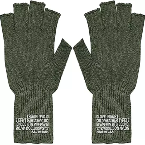 Fingerless Wool Gloves Genuine GI Tactical Military Army Glove Liners USA Made