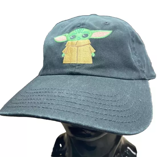 Star Wars The Mandalorian Cap "Baby Yoda" Hat Black Adjustable Disney Adult 