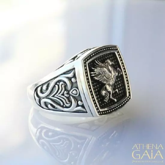 Men's Fashion 925 Silver Filled Pegasus Ring Wedding Party Jewelry Rings Sz 6-13