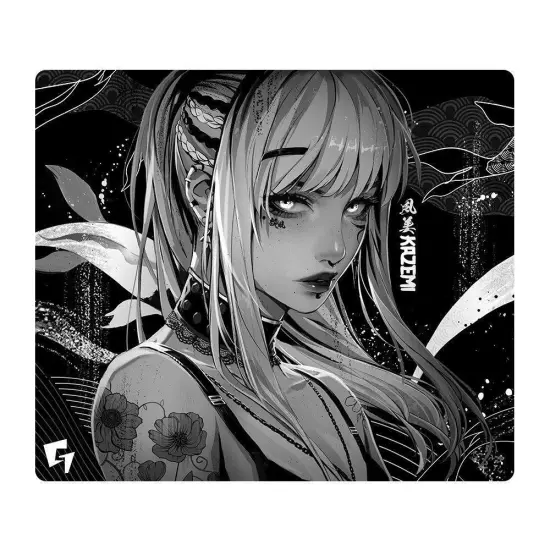 GLSSWRKS DARK KAZEMI Premium Glass Mousepad Dark 490x420mm Gaming Mousepad 