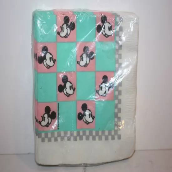 Vtg Disney Mickey Mouse Beverage Napkins Party 50's Diner NOS Gibson 5"x5" Rare