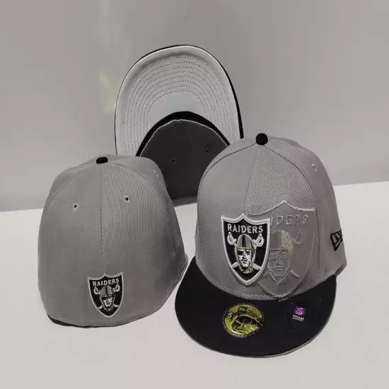 New Oakland Raiders Fitted Hat Cap Men's Football Cap Flat Brim Cap Sun HatS