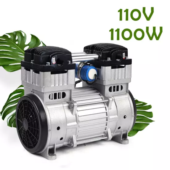 1100W 7CFM Silent Air Pump Compressor Head Small Air Mute Oilless Vacuum Pump US