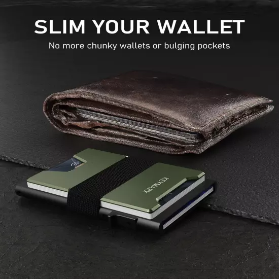 Minimalist Wallet for Men Slim Pop Up Wallet RFID Blocking Metal Card Holder