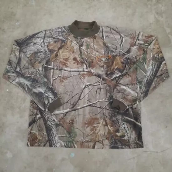 Mens Scent-Lok RealTree Camo Shirt Rib Knit Collar Cuffs Hunting Men's Medium 