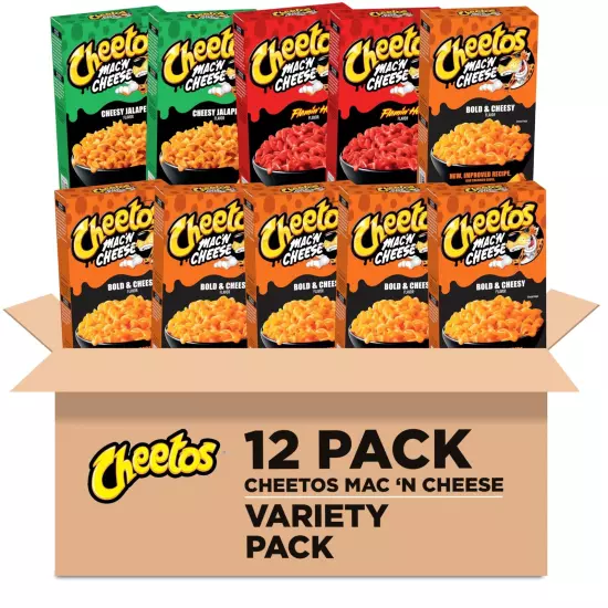 Mac 'N Cheese, 3 Flavor Variety Pack, (Pack of 12)