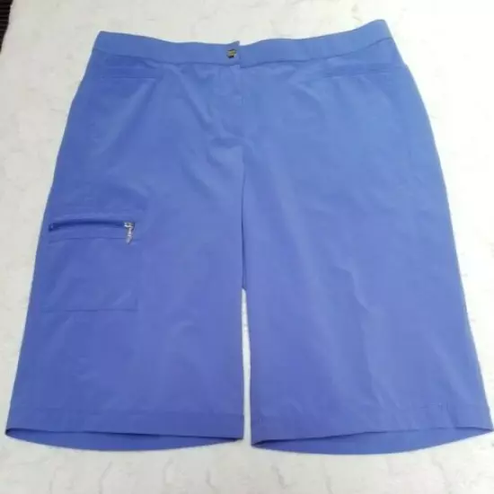 Zenergy by Chico's Women Blue Athletic Sportswear Stretch Golf Shorts Zip Pocket