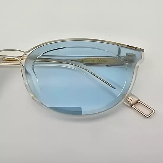 Gentle Monster Flatba Black Peter C1 Clear Gold Frame Light Blue Lens Sunglasses