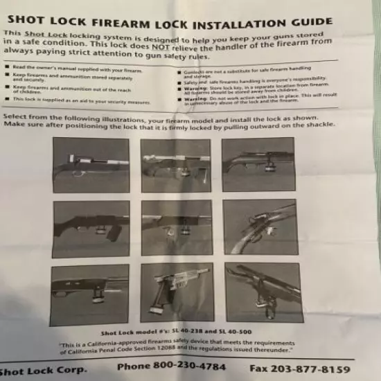 New Shot Lock Rifle Shotgun Padlock 40MM SL40-238 SL40-500