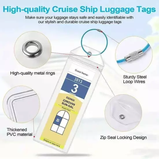 1x Cruise Ship Travel Luggage Tag Holders - Suits Princess, Royal, Caribbean