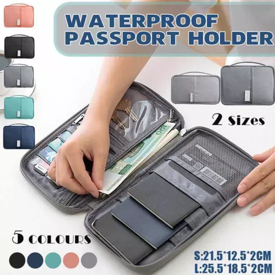 Multi-functional waterproof passport holder travel document wallet RFID bag